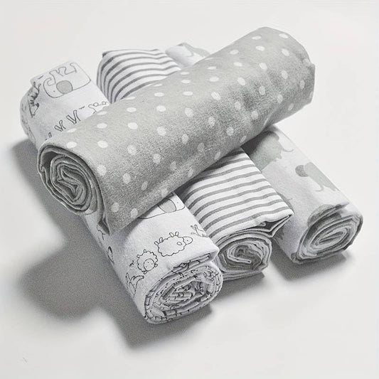 SYGA 4 Pcs Baby Velvet Cotton Swaddle Flannel Baby Printed Blanket for Toddler Newborn Infant 76X76 CM (Color & Design May Very) (Style 2)