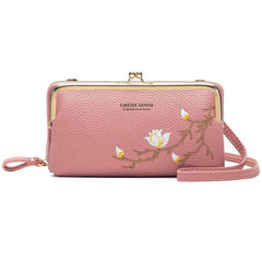 MOMISY Multi-Function Crossbody Bags for Women Mobile Purse Cell Phone Pouch with Adjustable Wide Strap Holder Pocket Small Purse Wallets Sling Bag Mini Shoulder Bags for Ladies Girls (Dark Pink)