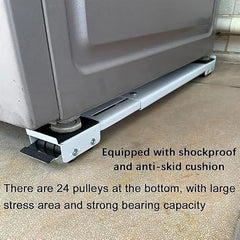 Universal Adjustable Furniture Washing Machine Stand with Wheels, Heavy Duty Appliance Roller Base, Anti-Slip, Anti-Vibration, Easy Move for Washer, Dryer & Fridge