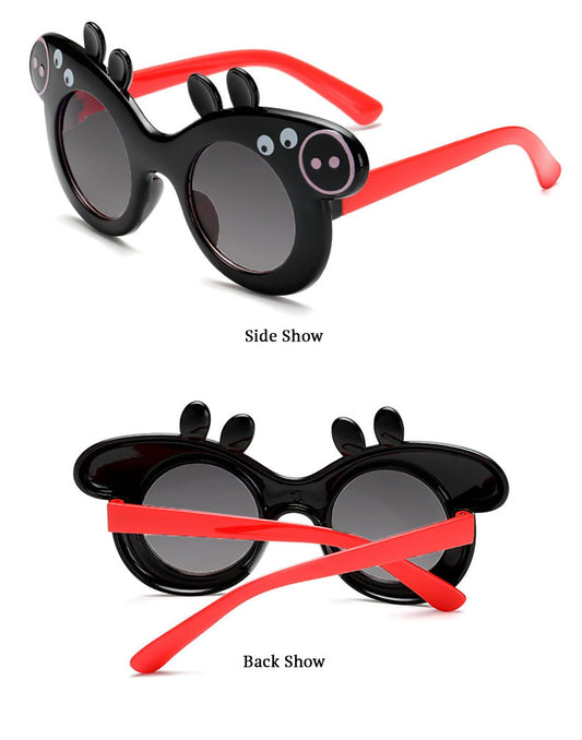 SYGA Polarized Kids Goggles, Modern Stylish Eyewears For Boy's And Girls, Pig Style - Black Pack Of 1