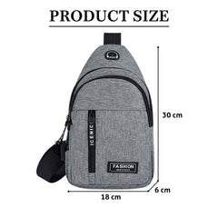MOMISY Sling Chest Bag For Men Waterproof Sling Backpack Bag Cross body Bag for Travel | Hiking | Jogging | Gym | Picnic & Daily Use (Grey)