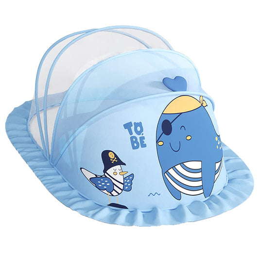SYGA Foldable Baby Mosquito Net Protect Your Little One from Insects and Bugs Baby Bottomless Net for Baby Safe & Easy Use(Whale-Blue)