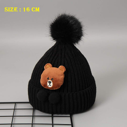 SYGA Unisex Baby Winter Hat Pom Pom Beanie Warm Knit Hats Infant Winter Cap for 1-5 Year Khaki