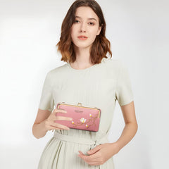 MOMISY Multi-Function Crossbody Bags for Women Mobile Purse Cell Phone Pouch with Adjustable Wide Strap Holder Pocket Small Purse Wallets Sling Bag Mini Shoulder Bags for Ladies Girls (Dark Pink)