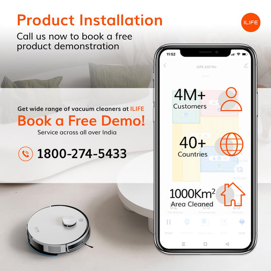 ILIFE A30 Pro Robotic Vacuum Cleaner with Self-Empty Station, 5000Pa Suction, LiDAR Navigation, Vacuum and Mop Combo, Multi-Floor Mapping, Customize Cleaning, Remote Control, App, Alexa & GH