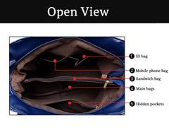 SYGA Women's Large Capacity Casual Crossbody Bag, One Shoulder Strap, Pu Leather Handbags(Royal Blue)