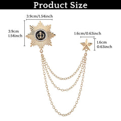 SYGA Men's & Women Suit Shirt Stud Lapel Pin Chain Tassel Brooch Pin with Crystal Chain(Gold)