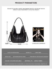 SYGA PACK OF 2 Women's Shoulder Cross-Border Large Capacity Hobo Bag with Wristlet(BLACK)
