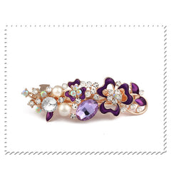 SYGA Women Rhinestone Hair Buckle Flexible Clip Hair Pin Adult Head Top Buckle Hair Accessories For Women, Girls - HJ0305 White