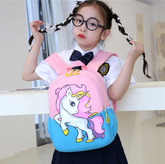 SYGA Children's School Bag Pony Cartoon Backpack Oxford Kids Chest Multi-Purpose Baby Messenger Shoulder Bag for 2-4 Years Kids (Pony Lake Blue)