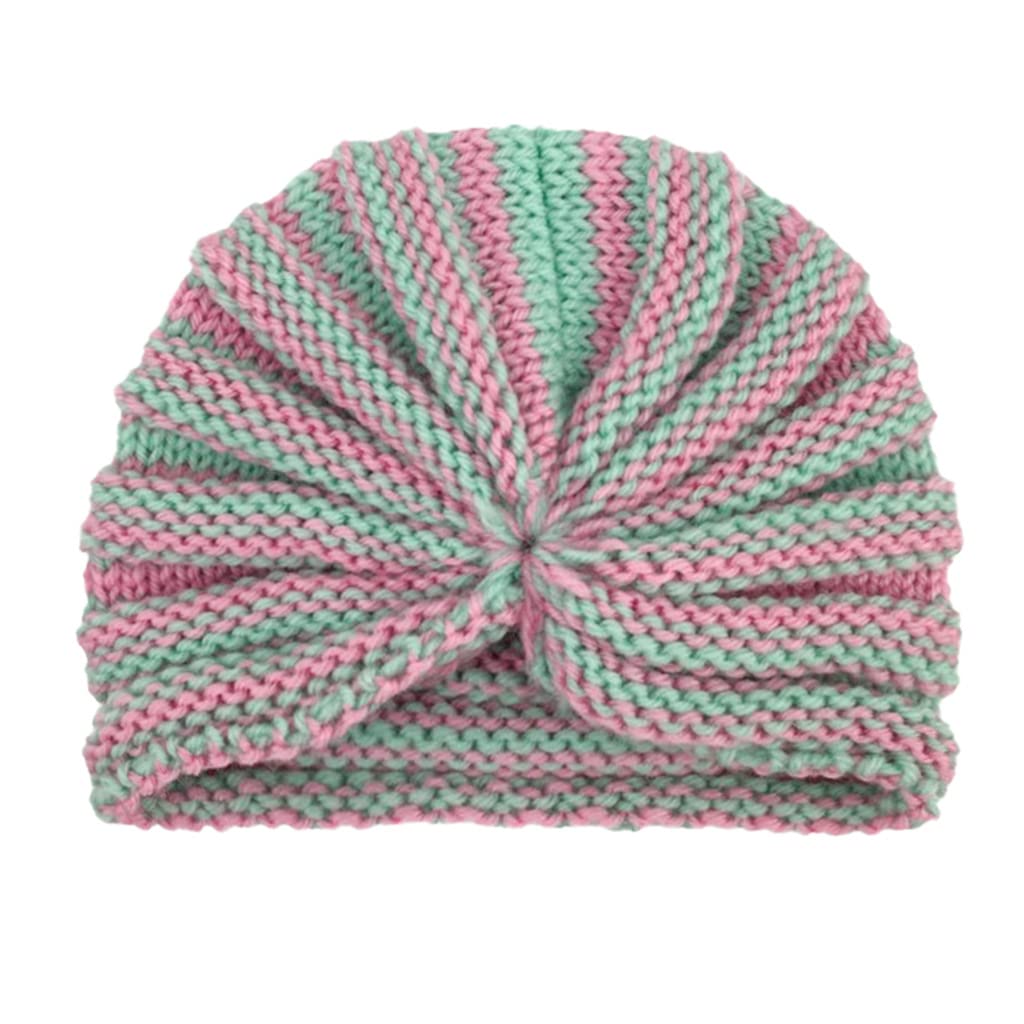 SYGA Autumn and Winter Products European and American Infant Baby Warm Knit Cap Baby Stripe Woolen Hat (BlackNWhite)0-4 Years