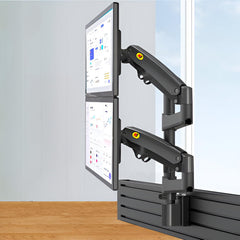 SYGA NB Dual Monitor Wall Mount, 22-32 Inches, Vertical Stack Column Mount, Black