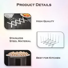 MOMISY Telescopic Pot Lid Organizer Stainless Steel Multi-use Adjustable Length