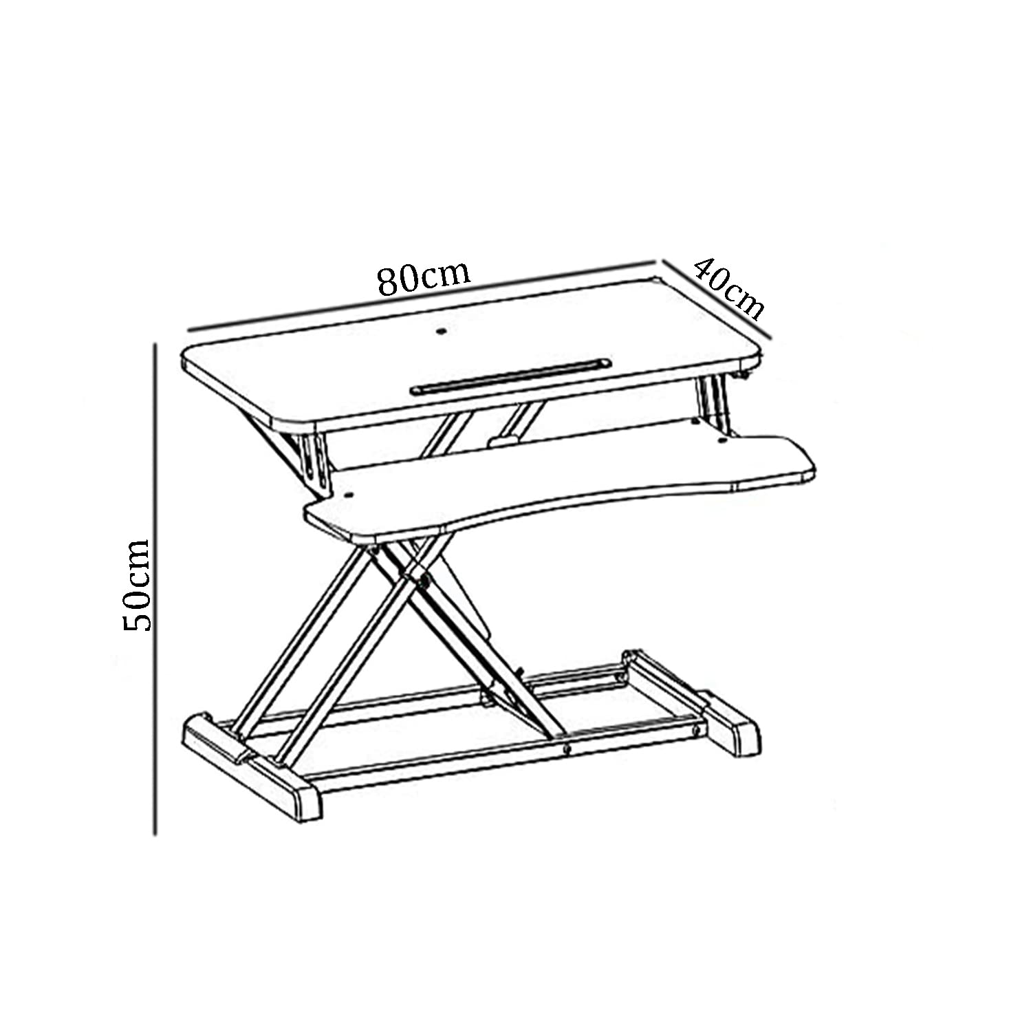 SYGA Height Adjustable Standing Table Computer Lifting Laptop Desk Converter Desk Lifting Legs 80 X 40 X 15 CM (Black)