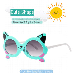 SYGA Children's Cute Cat Goggles Girl Baby Uv Protection Glasses Baby Children's Polarized Sunglasses - Black