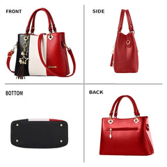 SYGA Handbags for Women with Multiple Internal Pockets in Pretty Color Combination, Women's Satchel Handbag,shoulderbag(RED)