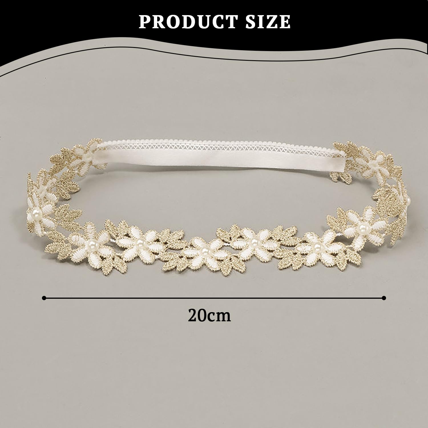 SYGA Floral Silhouette Baby Headband, White