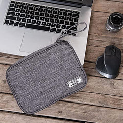 House of Quirk Electronics Accessories Organizer Bag, Universal Carry Travel Gadget Bag for Cables, Plug and More, Perfect Size Fits for Pad Phone Charger Hard Disk (Sky Blue)