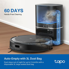 TP-Link Tapo RV20 Max Plus|5300Pa Suction Robot Vacuum Cleaner & Mop|Smart Auto-Empty Dock|3L Dust Bag|MagSlim LiDAR & Gyroscope Navigation|Multi-Floor Mapping | Alexa & Google Assistant Compatible