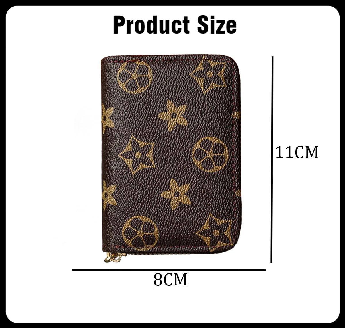 SYGA Card Bag Multi-Card Business Card Bag Zipper Coin Purse Card Holder Supports(Star-Brwon-Style-3)