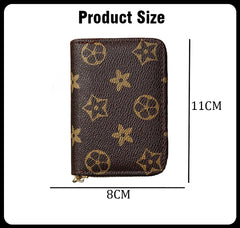 SYGA Card Bag Multi-Card Business Card Bag Zipper Coin Purse Card Holder Supports(Star-Brwon-Style-3)