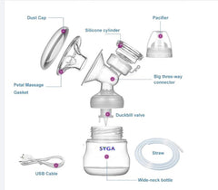 SYGA Breast Pump Milk Booster Breast Milk Painless Bilateral Breast Pump Silica Gel SkyBlue