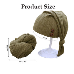MOMISY Newborn Baby Photography Props, Long Tail Cap and Wrap Set (Green, 0 to 6 Months)