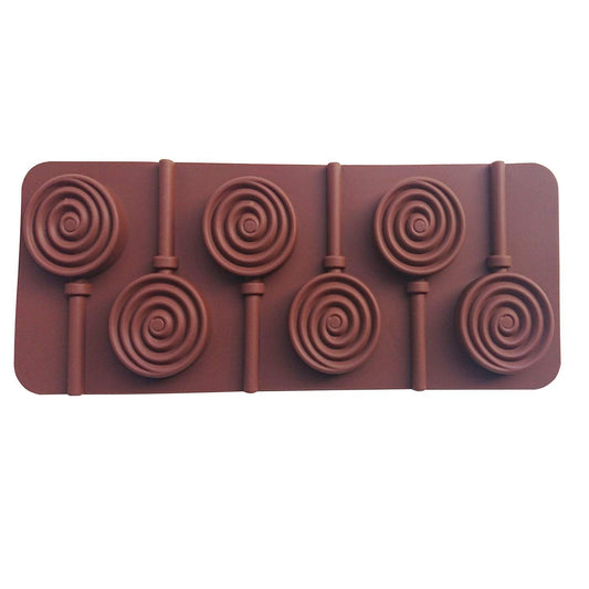 SYGA 6-Cavity Lolipop Shape Chocolate Silicon Mould Candy Jelly Mold