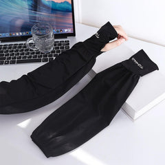 MOMISY UV Sun Protection Arm Sleeves for Women, Loose-Fit Cooling Cover, 1 Pair (Black)