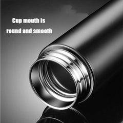 SYGA Insulated Travel Water Bottle 500ml LED Temperature Smart Display, Hot&Cold Sport Drink Bottle - Premium Stainless Steel Vacuum Flask Thermos Water Cup for Sport/Home/Office-23cmx6.5cm (Black)