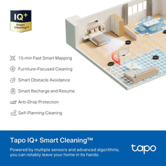 TP-Link Tapo RV20 Max Plus|5300Pa Suction Robot Vacuum Cleaner & Mop|Smart Auto-Empty Dock|3L Dust Bag|MagSlim LiDAR & Gyroscope Navigation|Multi-Floor Mapping | Alexa & Google Assistant Compatible