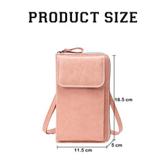 MOMISY Multi-Function Crossbody bags for Women Mobile Cell Phone Holder Card Pocket Bag Stylish PU Leather Sling Bags for Women Girls Purse Wallet Mini Shoulder Bags (Pink)