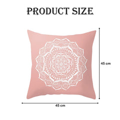 MOMISY Decorative Polyester Home Sofa Bedside Cushion Throw Pillow Covers, 45 x 45 cm, Pack of 2 (Rangoli Pink2)