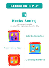 SYGA Learning Blocks Toy Kids Musical Cube for Learning and Educating on Shapes, Maths, Clock Etc
