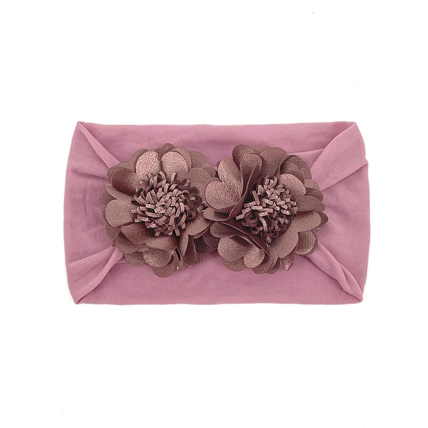 SYGA Pack Of 3 Baby Headbands Nylon Soft Strechable Bow Hairbands for Newborns, Infants, Toddlers and Kids 0-3 Years(BigRed, LightPink,WineRed)