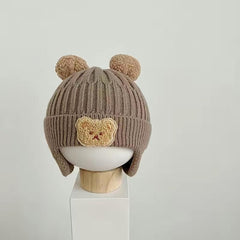 SYGA Winter Warm Ear Protection Knitted Cute Pompom Baby Hat (2-6 Year)