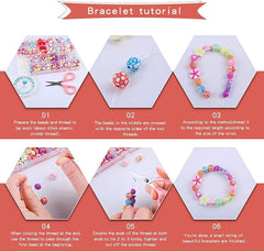 SYGA Plastic Beads for Kids Crafts Children's Jewelry Making Kit DIY Bracelets Necklace Hairband and Rings Craft Kits Birthday for 4, 5, 6, 7-Year-Old Little Girls(DIYBeadsSet-2) Multicolor
