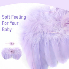 SYGA Newborn Kids Feather Wing Angel Baby Wings with Headband Infants Photography Props Photography Accessories (Pink)