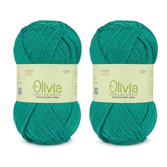 Ganga Acrowools Acrylic Olivia,Double Knit Yarn. Hand Knitting&Crochet Yarn. Oekotex Class 1 Certified. Pack of 2 Balls-100Gms Each. Shade No-Olv012, Maroon
