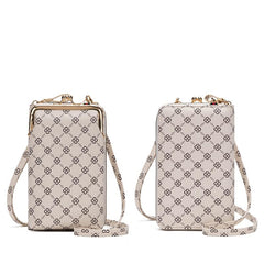MOMISY Mobile Bag Cellphone Sling Bag Card Holder Wallet Handbag Crossbody multi-function Shoulder Bag for Girls & Women-Diamond (Off White)