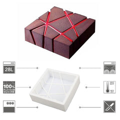 SYGA Silicon Geometric Twill Square Shape Mousse Cake Mold French Dessert Baking Cake Mould White