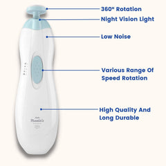 SYGA Electric Safe 5 in 1 Nail File Kit Grinder Clipper Trimmer Set for Newborn Toddler and Fingernails - Mint Green