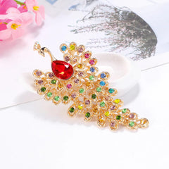 SYGA Brooch Pin Fashion Crystal Rhinestone Jewellery Pin Vintage Clothing Accessories Decoration Peacock Brooches For Men's & Women- S253