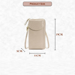 MOMISY Multi-Function Crossbody bags for Women Mobile Cell Phone Holder Card Pocket Bag Stylish PU Leather Sling Bags for Women Girls Purse Wallet Mini Shoulder Bags-Crocodile Pattern (Grey)