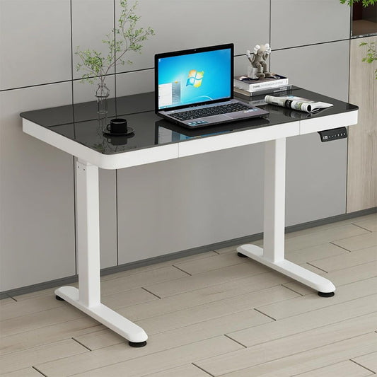 SYGA Medis Electric Lift Table Standing Desk Desk Computer Desktop Table Liftable Table Frame Table Leg Computer Desk(120 X 60 CM Black)