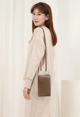 SYGA Women Phone Bag Ladies Wallet PU Leather Cell Phone Purse Mini Shoulder Bag with Strap Card Slots (Black, Forever Lovely)