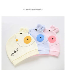 SYGA Newborn Baby Cap Small Rabbit Design Cotton Knitted Baby Cap Blue for 0-12 Months