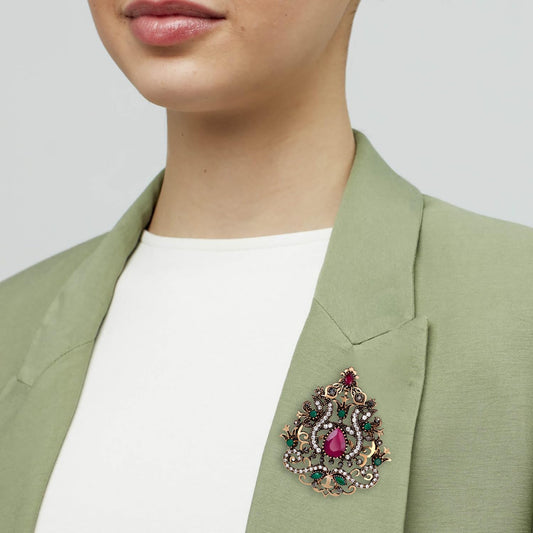 SYGA Brooch Pin Fashion Crystal Rhinestone Jewellery Pin Vintage Clothing Accessories Decoration Corsage Crown Style Brooches For Women- S256