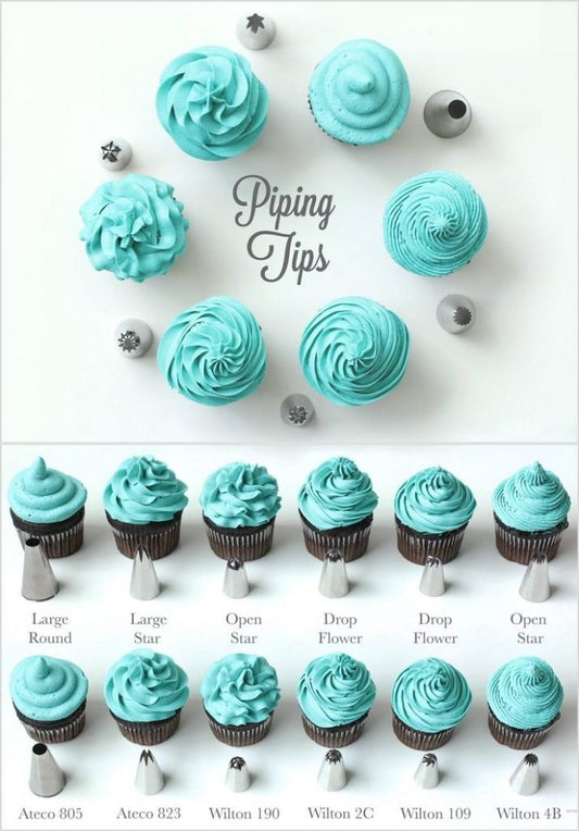 SYGA Set of Multiple Pattern Russian Nozzles Cake Nozzles Cake Decoration Pastry Nozzle with Coupler and 10 Icing Bag (Set of 12 Nozzles Set_1)