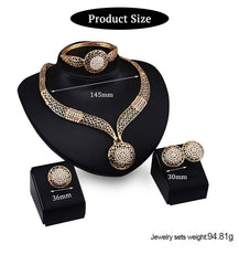 SYGA 4 Piece Jewelry Set Alloy Necklace,Earrings,Bracelet,Ring Set for Party Wedding Festive for Women & Girls Accessories